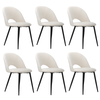 Oikiture 6PCS Dining Chairs Accent Chair Armchair Sherpa White