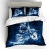 3D Blue Motor Motorcycle  Quilt Cover Set Bedding Set Pillowcases