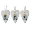3x Ceramic Hanging 8cm Gift Tag Heart Love & Light Ornament w/ Hanger Home Decor