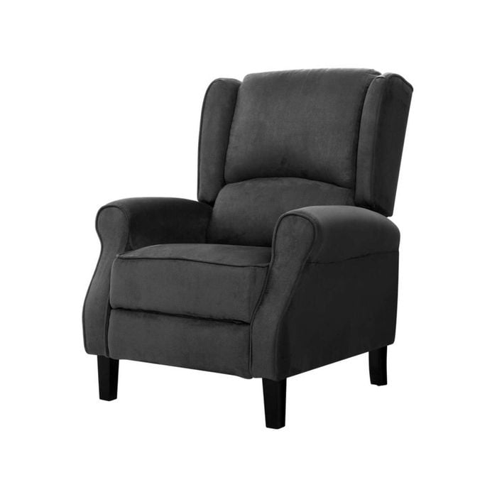 Artiss Recliner Chair Adjustable Sofa Lounge Soft Suede Armchair Couch Charcoal