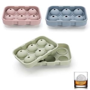 Catzon 3 Pcs Silicone Ice Ball Molds 6 Cavity with Removable Lid for Cocktail