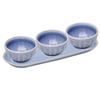 4pc Ladelle Marguerite Stoneware Serving Bowl & Ceramic Tray Set Powder Blue