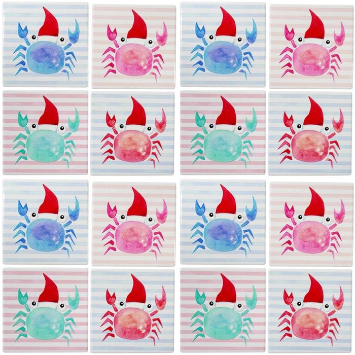 4x 4pc LVD Coasters Crabulous Xmas Decorative Barware/Serveware Home Kitchen