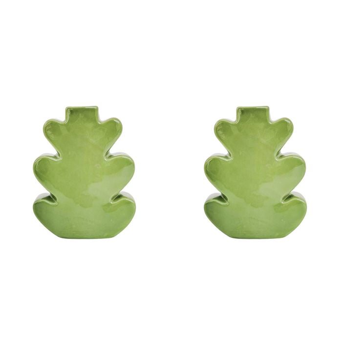 2PK Urban Products Alice Leaf Home Decor Vase Green 18cm