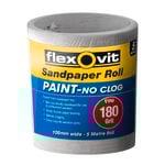 Flexovit 180 Grit Sandpaper Roll for Painted Surfaces 115mm x 5m