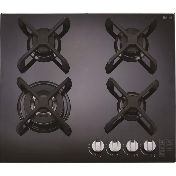 Bellini 60cm 4 Gas Burner Glass Cooktop