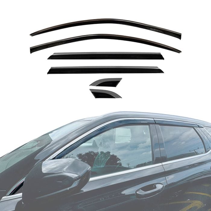 AUSGO Stainless Trim Weather Shields for Hyundai Palisade 2019-2025 Weathershields Window Visors Wind Deflectors