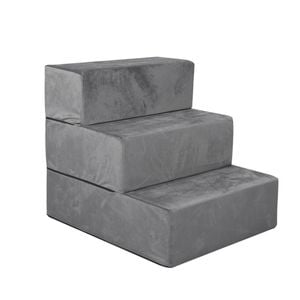 PaWz 45.7x53x47cm 3 Steps Pet Stairs in Grey Colour