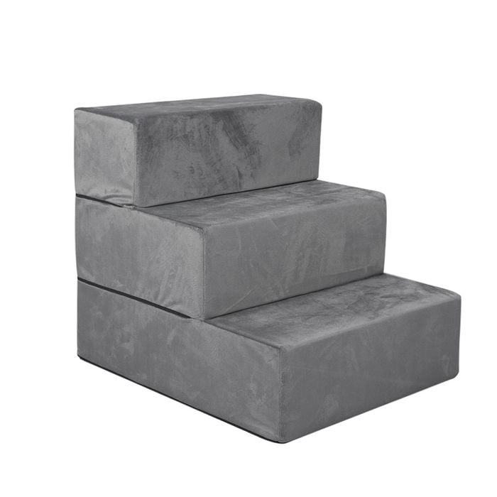 PaWz 45.7x53x47cm 3 Steps Pet Stairs in Grey Colour