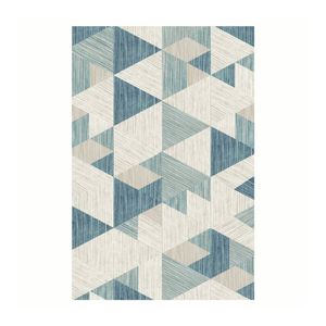 Urban Style Microfibre Rug Geometric Printed Home Decor Blue 160x240cm