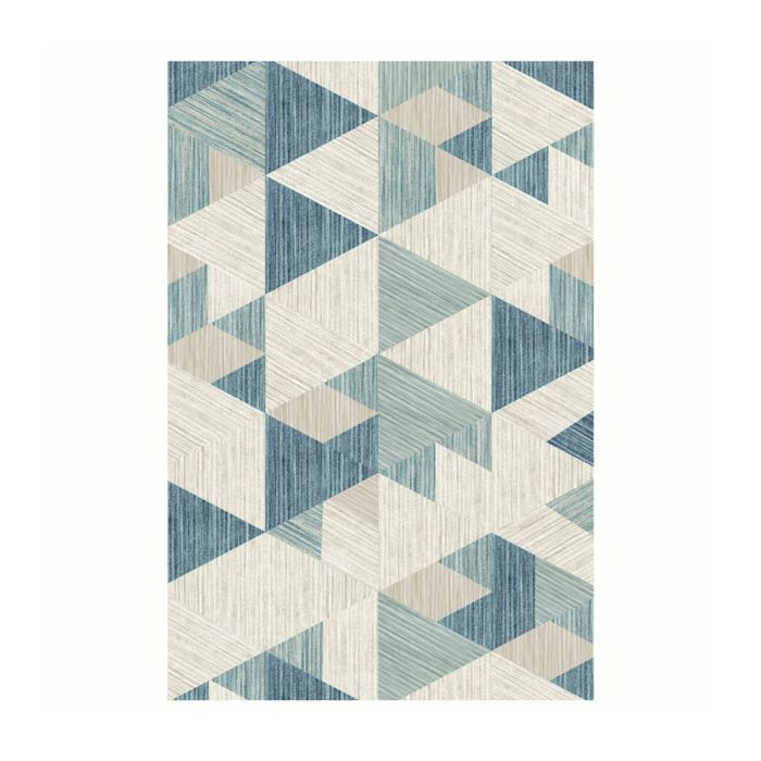 Urban Style Microfibre Rug Geometric Printed Home Decor Blue 160x240cm