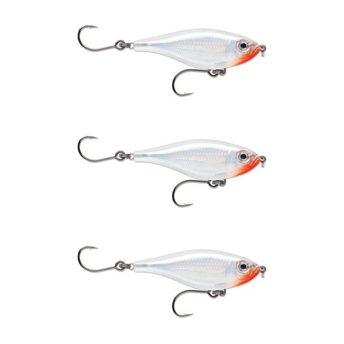 3x Rapala 8cm X Rap Twitchin' Mullet Slow Sink Glidebait Fish Lure -Glass Ghost