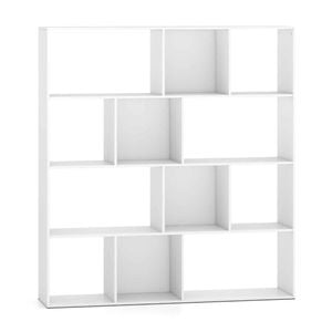Costway 4-tier Bookcase Open Shelf Display Rack Bookshelf 12 Cube Unit