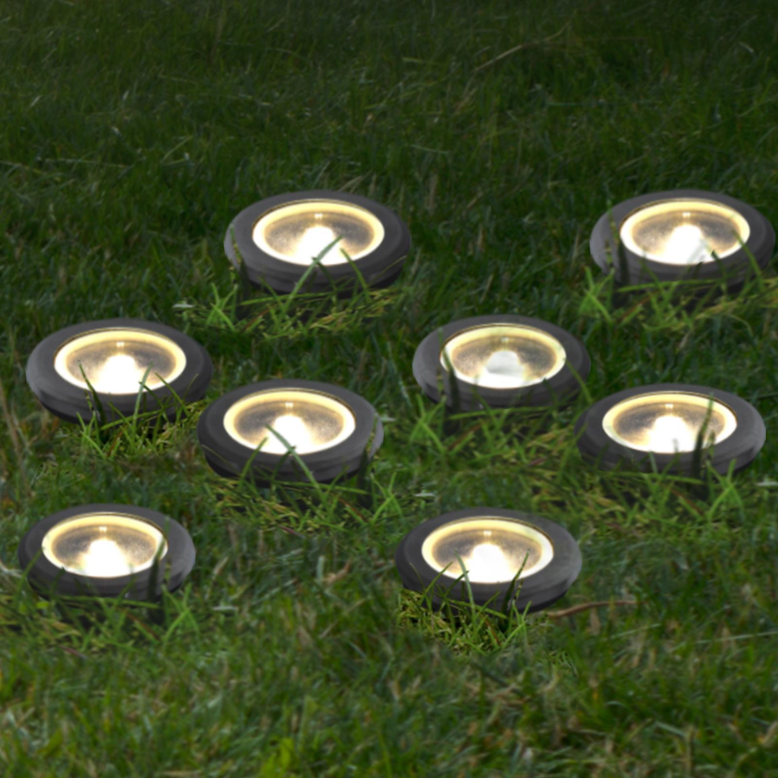 Click 6cm 10 Lumens Bailey Solar LED Disc Light Pack of 8 Bunnings Australia