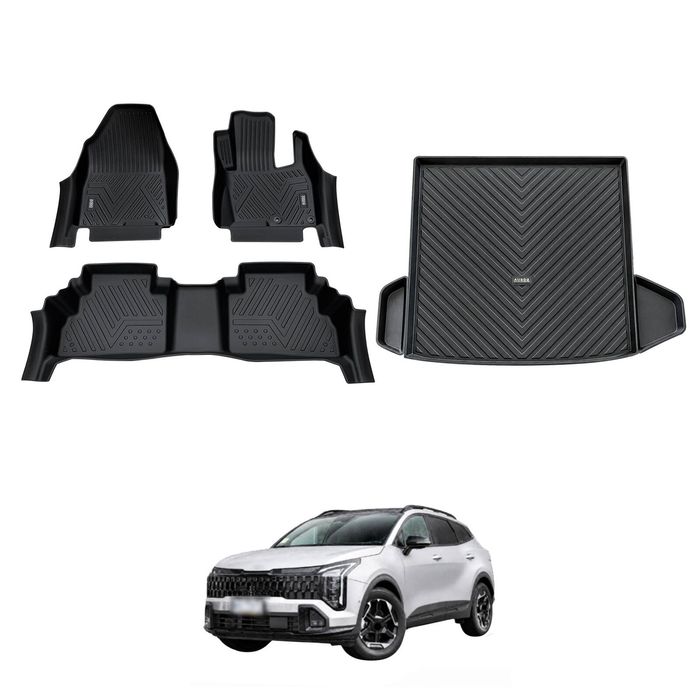 AUSGO Floor Mats & Boot Liner Set for KIA Sportage Petrol NQ5 PE 2025-Onwards Without Subwoofer Car Floor Liners Cargo Mat
