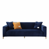 LushCovers Stretchable Quality Velvet Plush Sofa Pet Protect Elastic Lounge Couch Cover - 2 Seater - Navy Blue