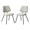 Oikiture 2x Dining Chair Vintage Retro Polyester Kitchen Padded Lounge White
