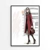 Modern Girl with Her Red Coat Fashion   Print 100% Australian Made 90 x 120cm   (Poster)