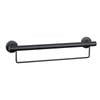 evekare 600mm Black Grab Rail With Towel Holder