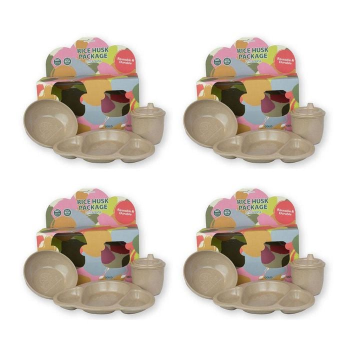 18pc EcoSouLife Reusable Biodegradable Rice Husk Baby Bowl/Plate/Cup Set