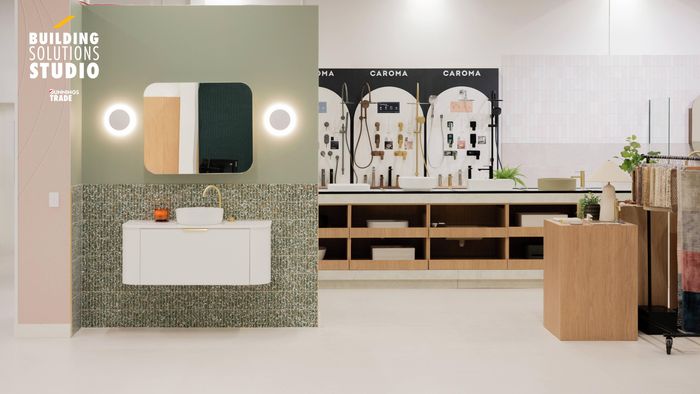 An image showcasing bathroom supplies in the Bunnings Trade Solutions Studio