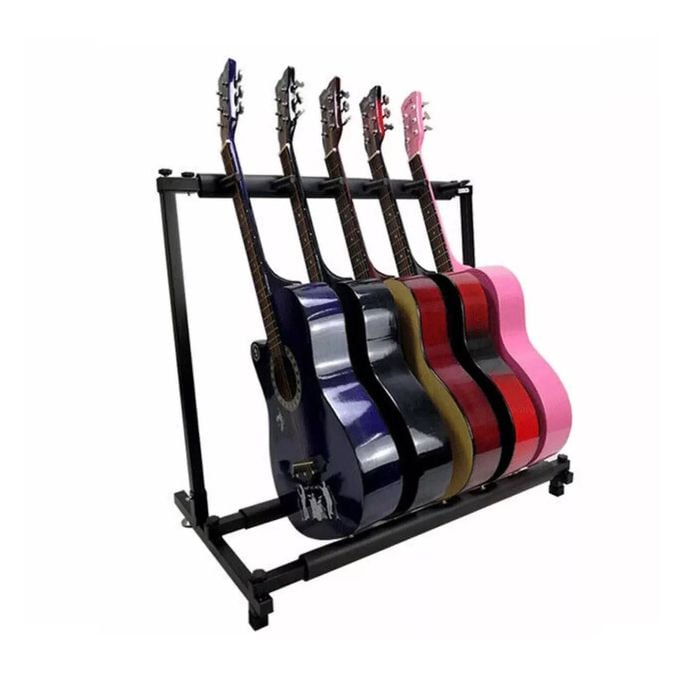 Guitar Stand For 5 Guitars Bass Electric Acoustic Floor Holder Rack Foldable