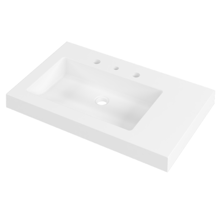 Timberline 750mm White Gloss Essential Wall Basin Left Bowl 3TH
