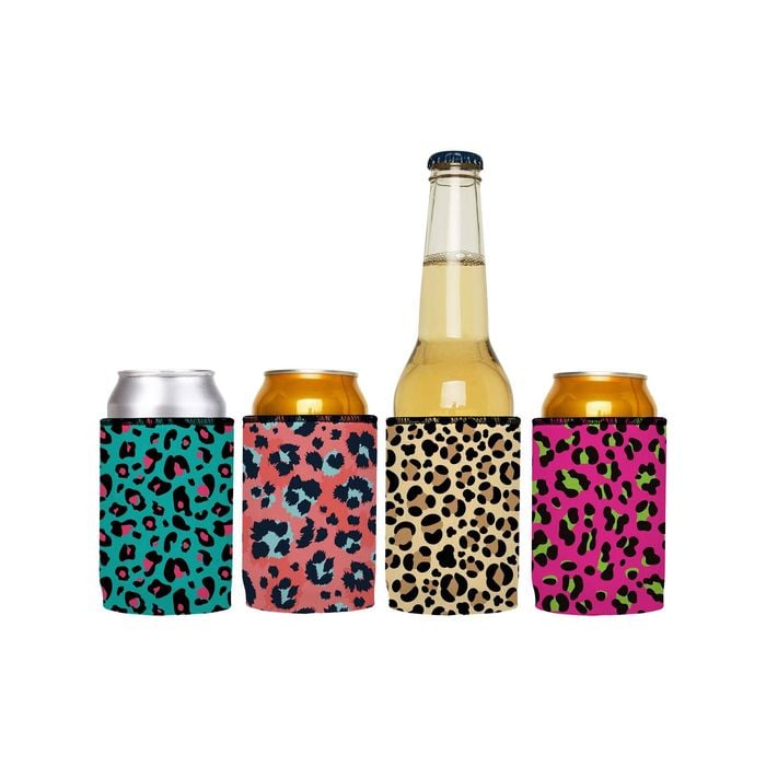 Stubbyz Animal Print Stubby Cooler 4-Pack Standard