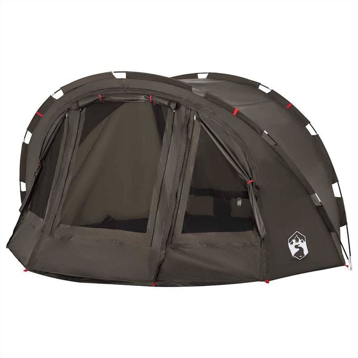 vidaXL Fishing Tent 4-Person Foldable Camping Shelter Canopy Brown Waterproof