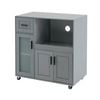 Costway Kitchen Island Trolley Mobile Buffet Sideboard W/adjustable Shelf Grey