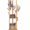 Clothes Garment Coat Rack Stand Bamboo Hanger Bag Hat Hook Holder Tree Shelf AU