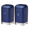 2pc Kitchencraft Lovello Geometric Sugar Jar and Tea Canister - Midnight Navy