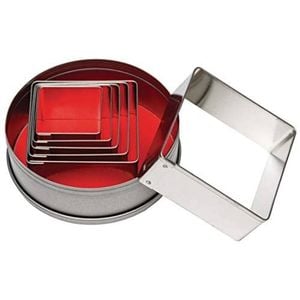 Vogue Pastry Cutter Set Square Plain 6 Pack Commercial Kitchen Baking