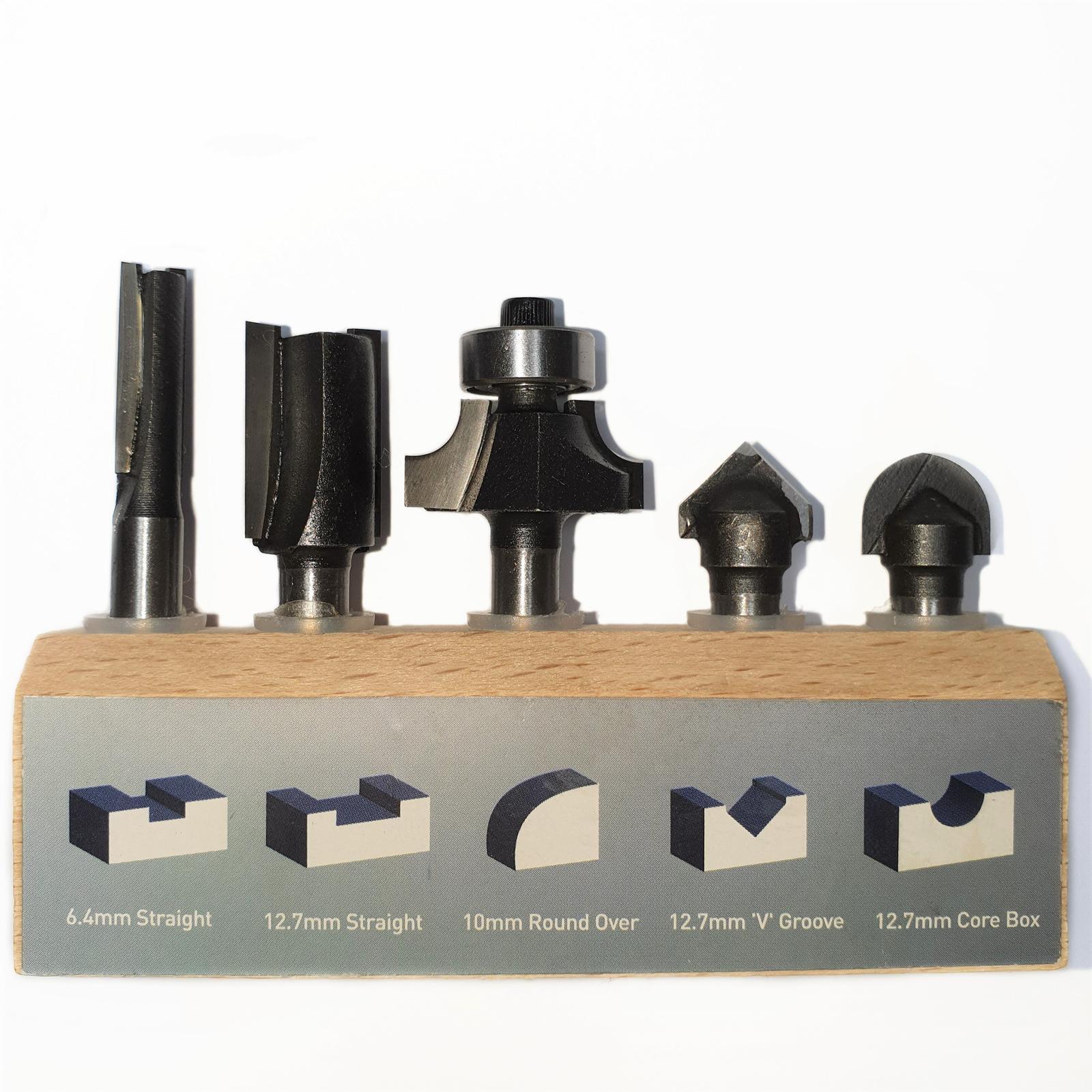 Ultra 6.4mm 5 Piece Router Bit Set Bunnings Australia