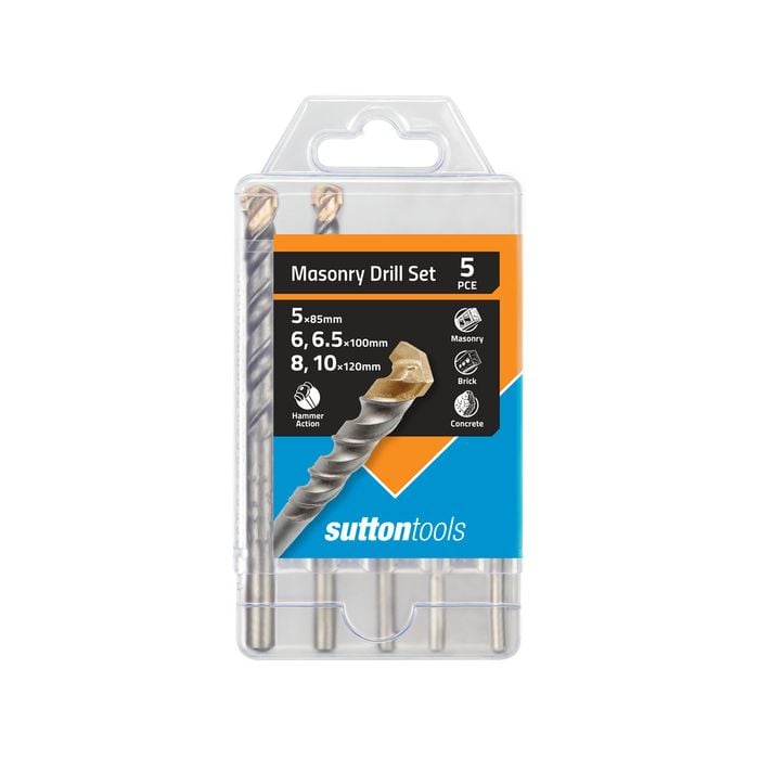 Sutton Tools 5-10mm Standard Fixing Masonry Drill Set - 5 Pack