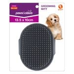 Paws & Claws Grooming Mitt Rubber 13.5X10cm Grey