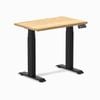 Desky Dual Mini White Oak Hardwood Sit to Stand Desk 800x500mm Matte Black Frame
