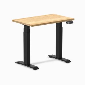Desky Dual Mini Hardwood Sit Stand Desk Matte Black Frame 80cm