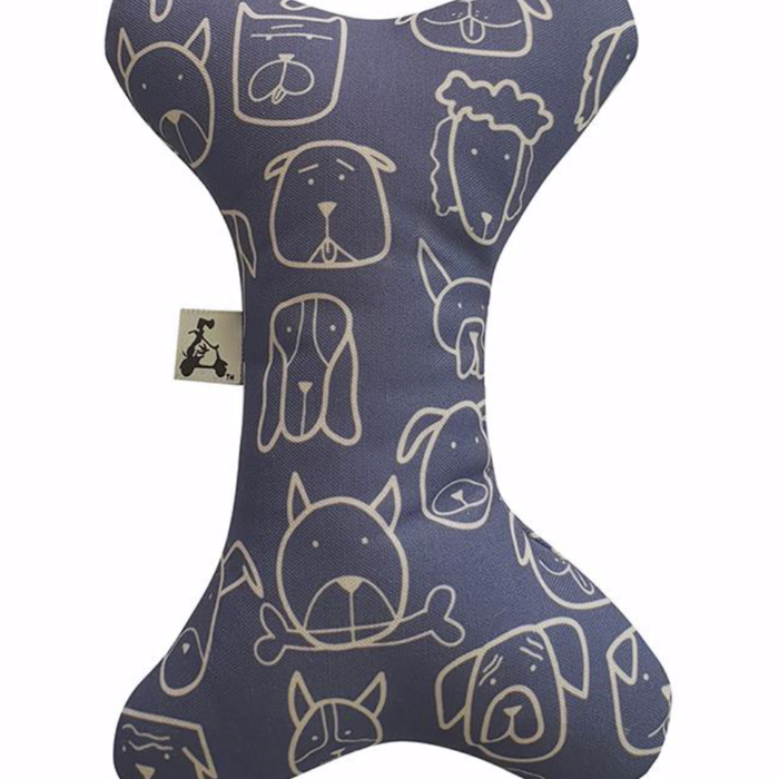 La Doggie Vita Dog Central Indigo Bone Toy with Squeaker