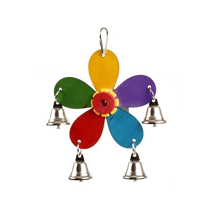 YES4PETS 4 x Small Hanging Bird Parrot Parakeet Cockatiel Budgie Bell Toy
