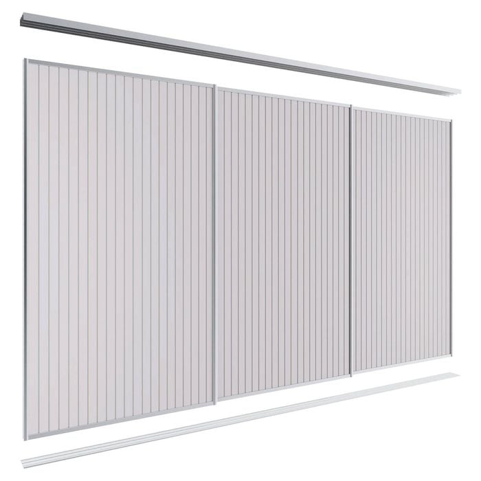 Lugna 2100 x 2701-3600mm Clear Anodised VJ Panel Wardrobe Triple Sliding Doors