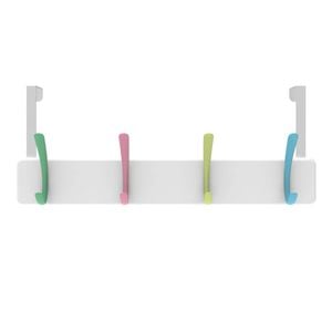 Mode 4 Pastel Hooks On White Board Over Door Hanger