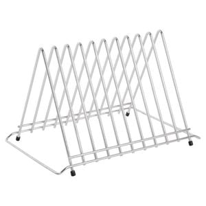 Hygiplas Stainless Steel Heavy Duty Chopping Board Rack 10 Slots 270x300x420mm Commercial Kitchen Storage Dp037
