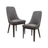 Claire Set of 2 Dining Chair Genuine Leather Solid Rubber Wood Frame Dark Brown