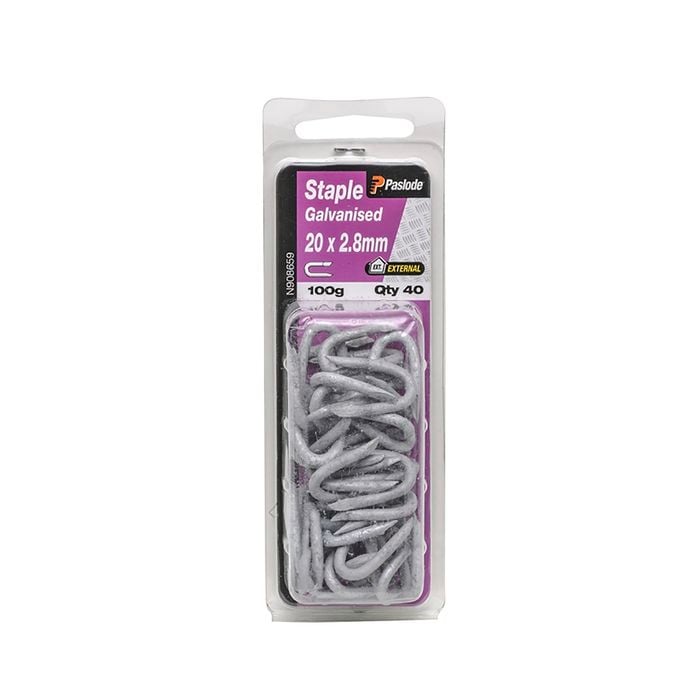 Paslode 20 x 2.8mm Galvanised Staple Nails - 40 Pack