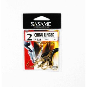 Sasame F721 Chinu Ringed Gold Colour Offset Fishing Hook 2