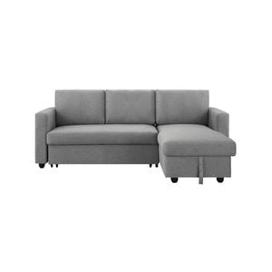2 Seater Storage Sofa Bed Corner Lounge Set In Grey With Chaise