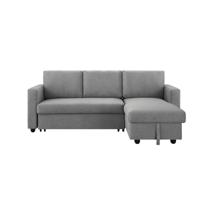 2 Seater Storage Sofa Bed Corner Lounge Set In Grey With Chaise