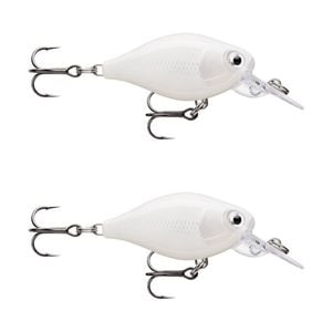 2x Rapala 3.5cm X Light Crank Mid Run Crankbait Fishing Lures - Pearl White