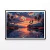 Lake, Trees and Flowers  Print 100% Australian Made 90x60cm  (Poster)